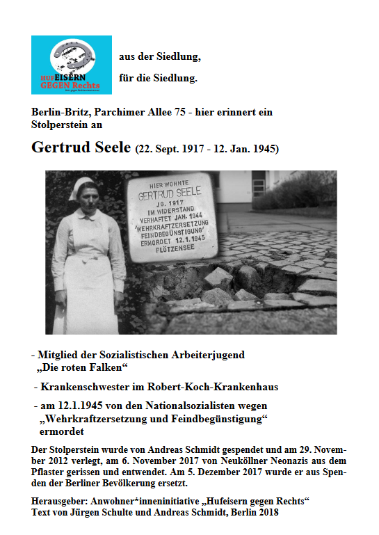 Titelblatt der Broschüre Gertrud Seele