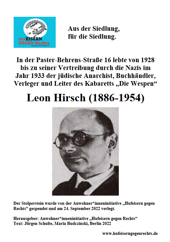 Titelblatt der Broschüre LeonHirsch