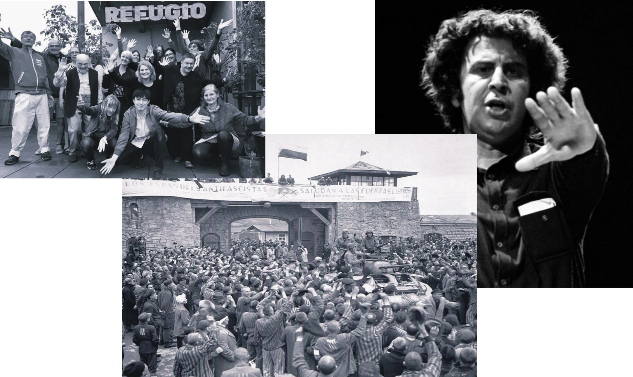 Fotos vom REFUGIO-Chor, Iakovos Kambanellis und vom Konzentrationslager MAUTHAUSEN